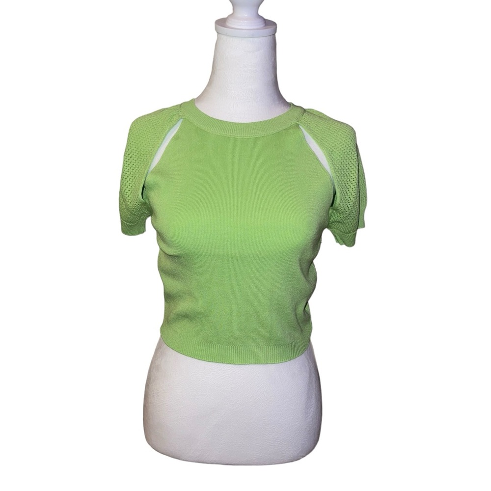 Neon Green Cut Out Detail Crop Top Small Medium Large